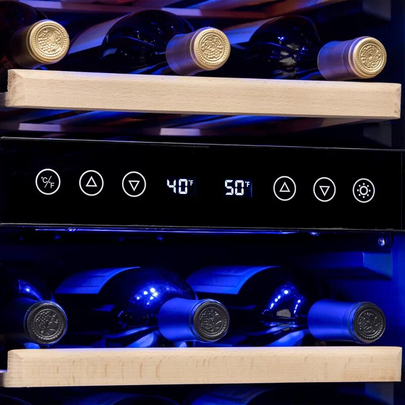 Newair 15 Built-in 29 Bottle Dual Zone Wine Fridge - temperature