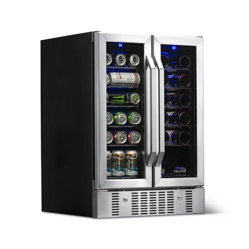 Newair 18 Bottle and 58 Can Wine and Beverage Fridge - door closed
