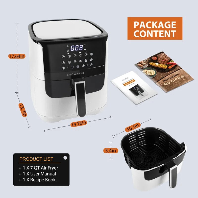 Crownful 7 Quart Air Fryer - package
